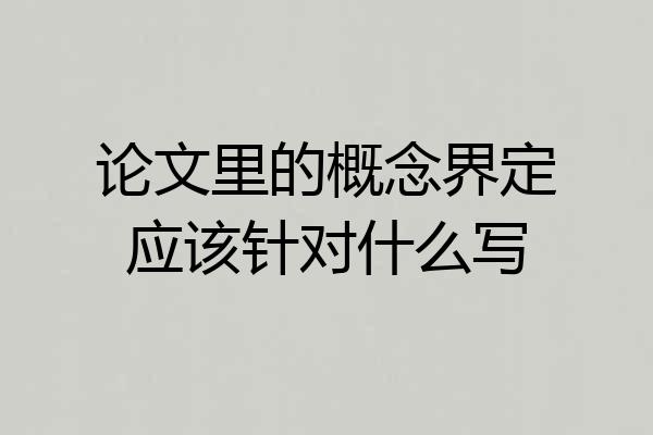 论文里的概念界定应该针对什么写