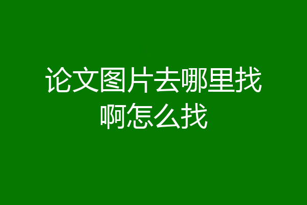 论文图片去哪里找啊怎么找