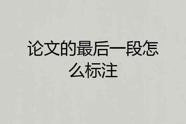 论文的最后一段怎么标注