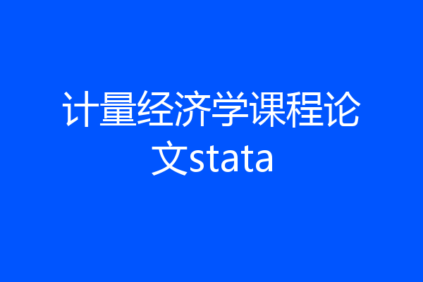 计量经济学课程论文stata