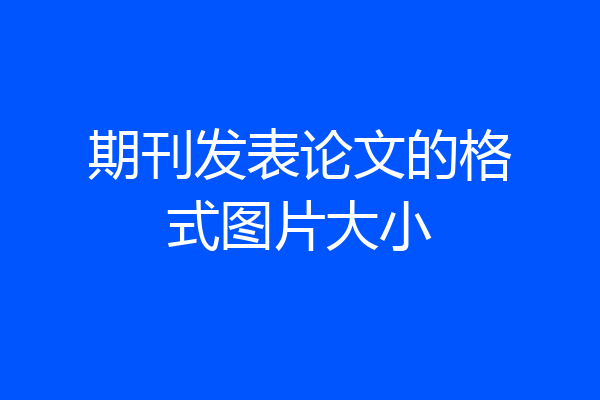期刊发表论文的格式图片大小