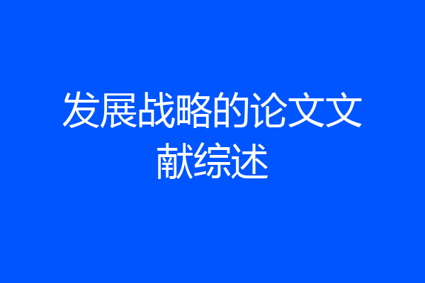 发展战略的论文文献综述