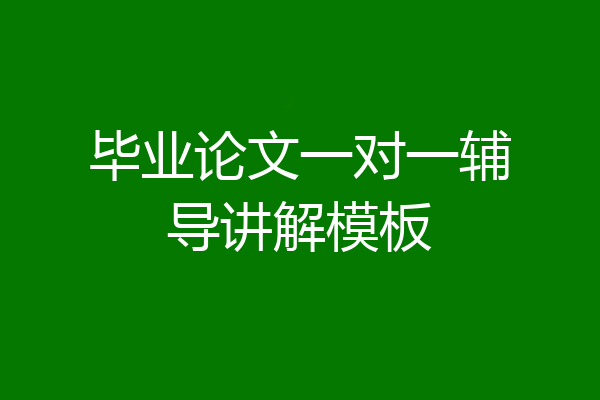 毕业论文一对一辅导讲解模板