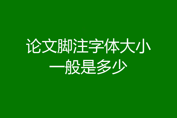 论文脚注字体大小一般是多少