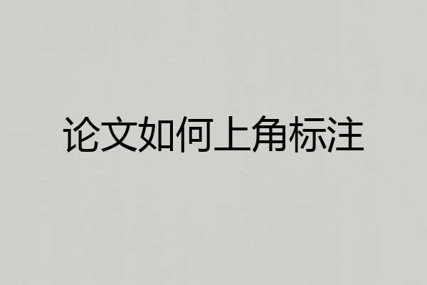 论文如何上角标注