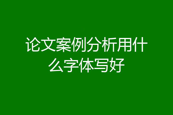 论文案例分析用什么字体写好