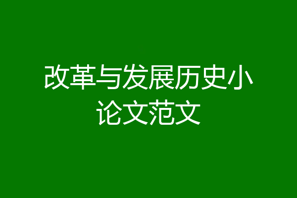 改革与发展历史小论文范文