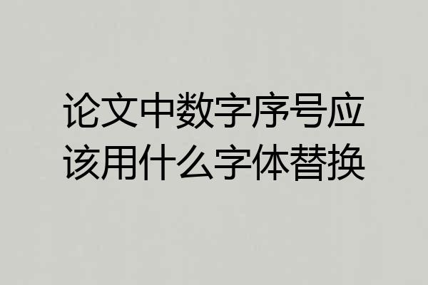 论文中数字序号应该用什么字体替换