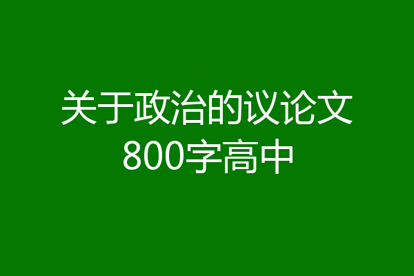 关于政治的议论文800字高中