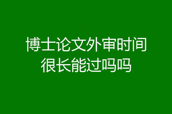 博士论文外审时间很长能过吗吗