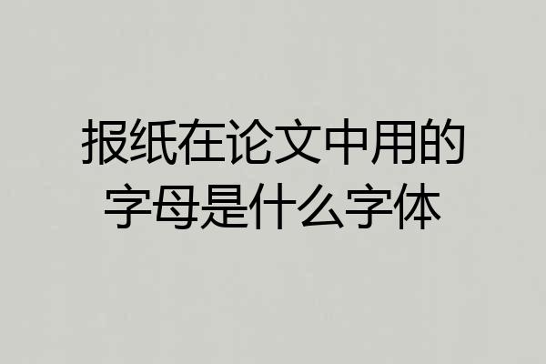 报纸在论文中用的字母是什么字体