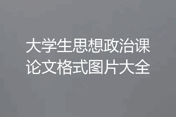 大学生思想政治课论文格式图片大全