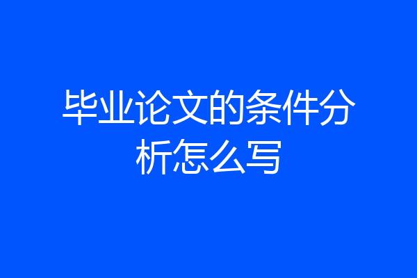 毕业论文的条件分析怎么写