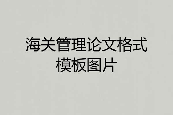 海关管理论文格式模板图片