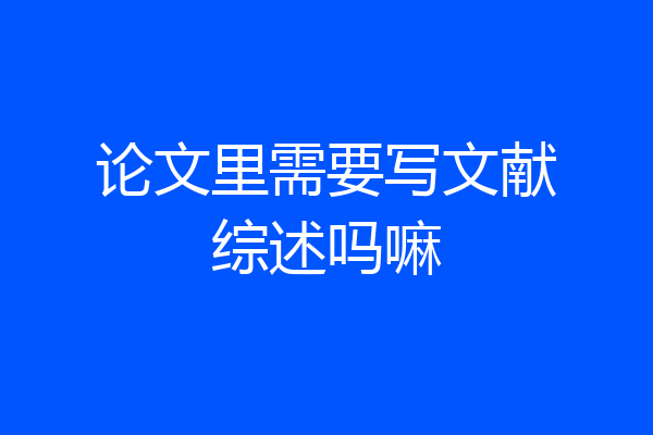 论文里需要写文献综述吗嘛
