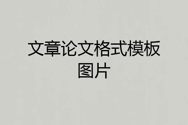 文章论文格式模板图片