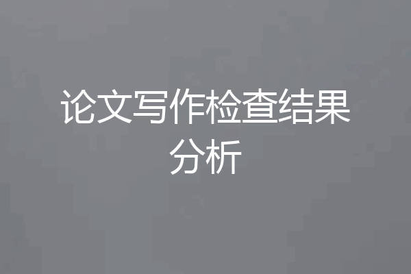 论文写作检查结果分析