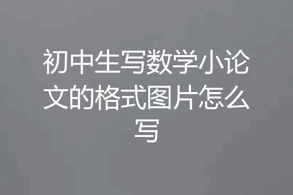 初中生写数学小论文的格式图片怎么写