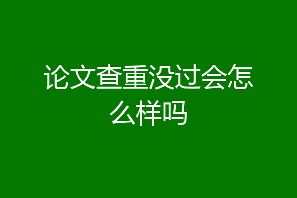 论文查重没过会怎么样吗