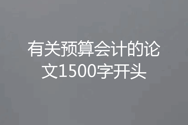 有关预算会计的论文1500字开头