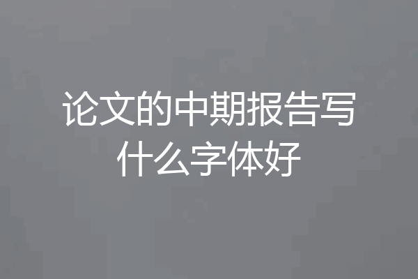 论文的中期报告写什么字体好