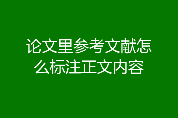 论文里参考文献怎么标注正文内容