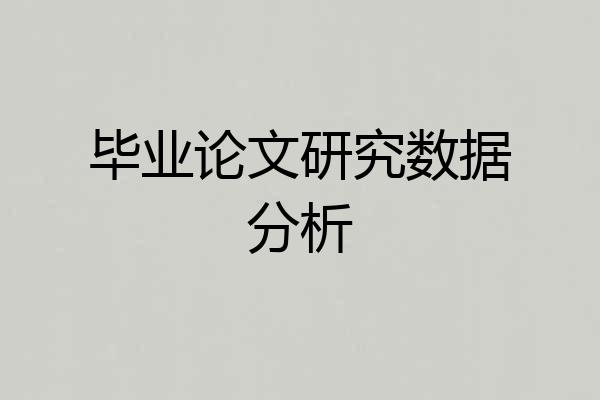 毕业论文研究数据分析