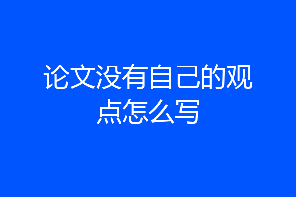 论文没有自己的观点怎么写