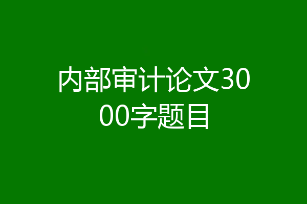 内部审计论文3000字题目
