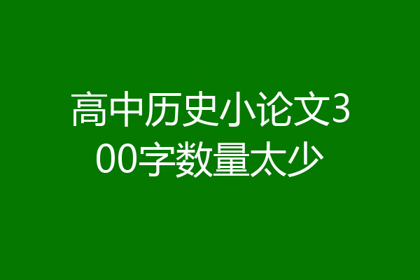 高中历史小论文300字数量太少