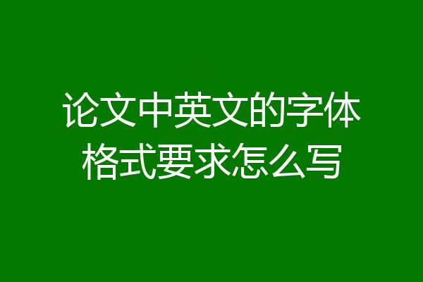论文中英文的字体格式要求怎么写