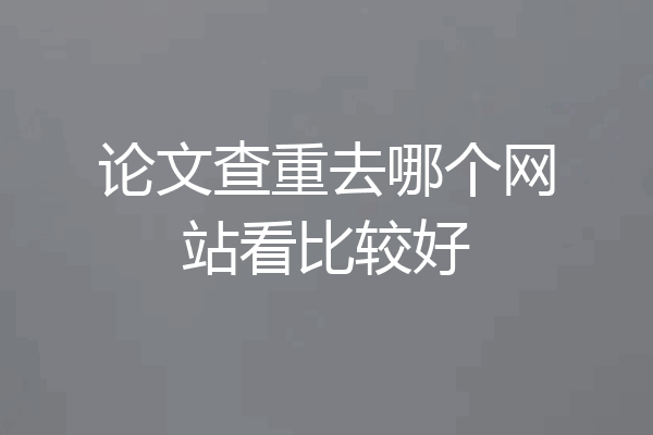 论文查重去哪个网站看比较好