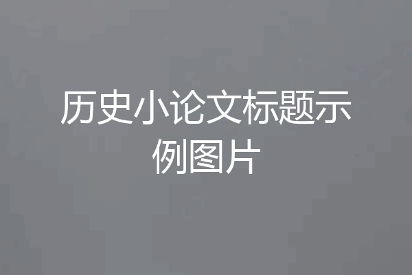 历史小论文标题示例图片