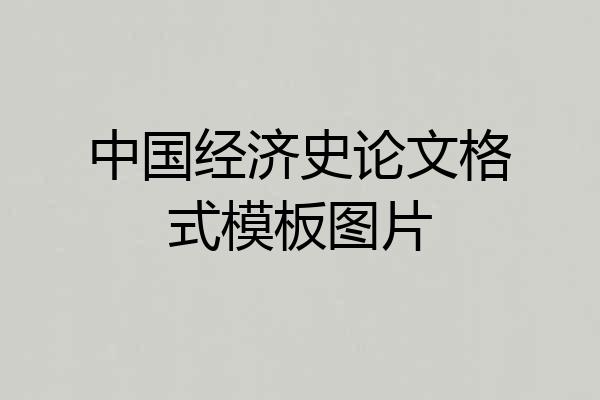 中国经济史论文格式模板图片