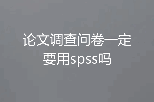 论文调查问卷一定要用spss吗