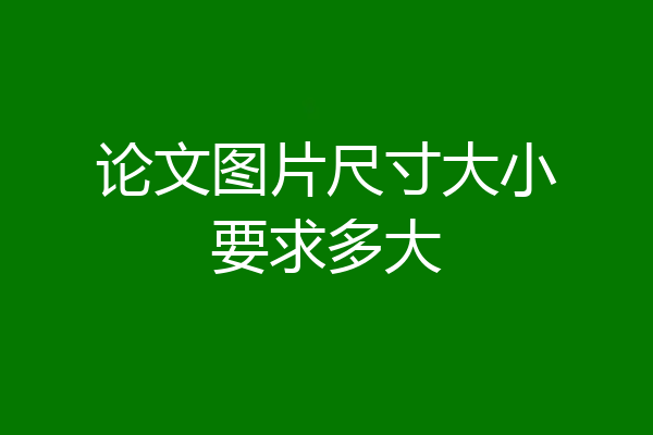 论文图片尺寸大小要求多大