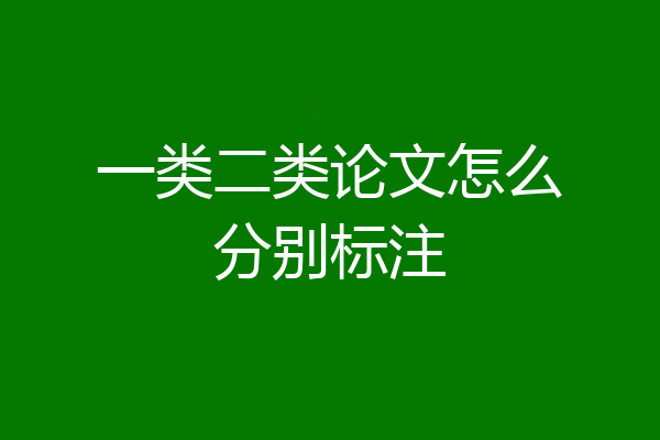 一类二类论文怎么分别标注