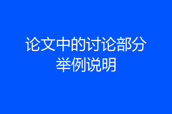 论文中的讨论部分举例说明