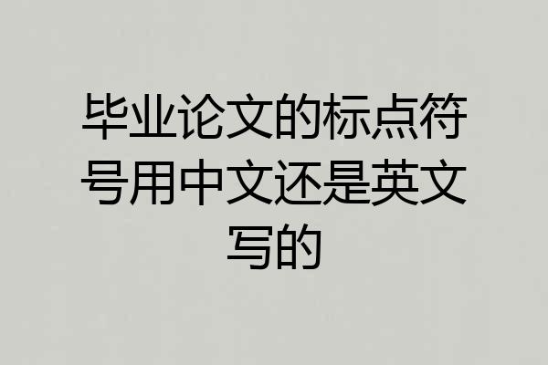 毕业论文的标点符号用中文还是英文写的