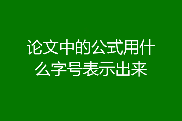 论文中的公式用什么字号表示出来