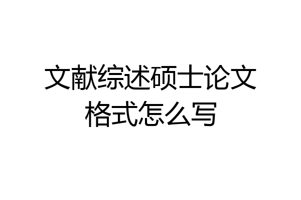 文献综述硕士论文格式怎么写