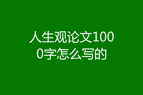 人生观论文1000字怎么写的