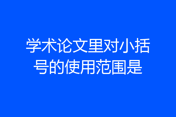 学术论文里对小括号的使用范围是