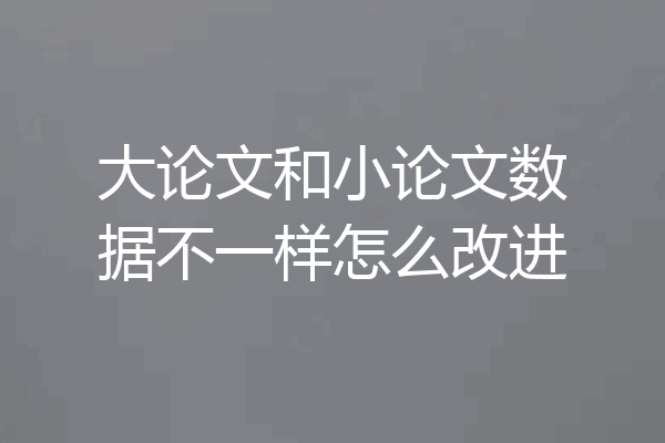 大论文和小论文数据不一样怎么改进