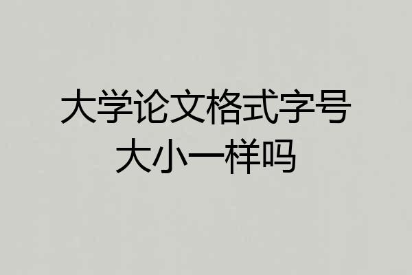 大学论文格式字号大小一样吗