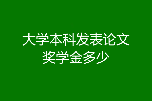 大学本科发表论文奖学金多少