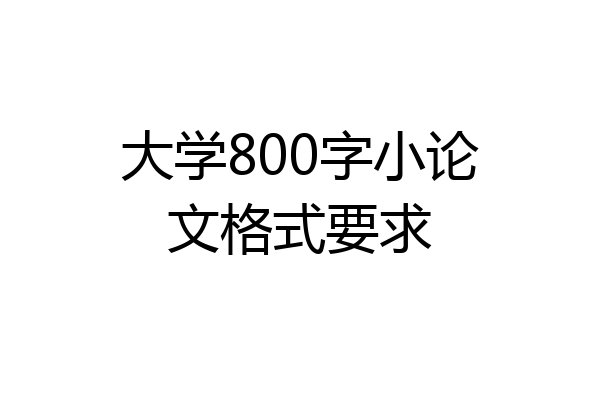 大学800字小论文格式要求