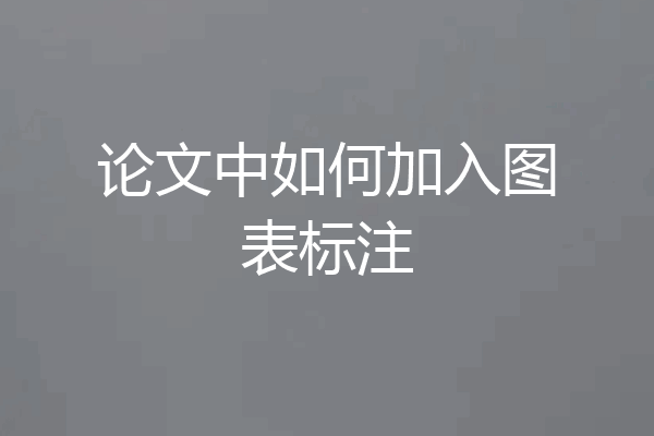论文中如何加入图表标注