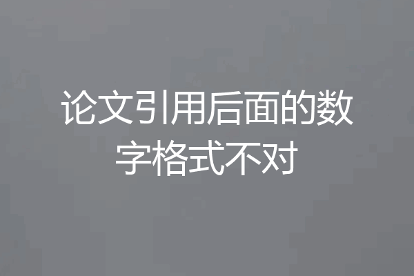 论文引用后面的数字格式不对