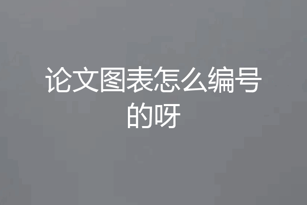 论文图表怎么编号的呀